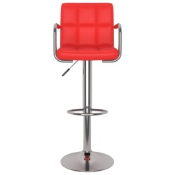 Tabourets de bar lot de 2 rouge similicuir 