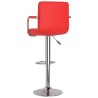 Tabourets de bar lot de 2 rouge similicuir 