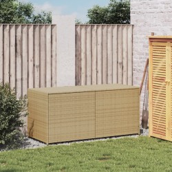 Boîte de rangement de jardin mélange beige 283L résine tressée 
