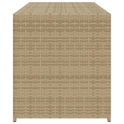 Boîte de rangement de jardin mélange beige 283L résine tressée 