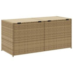Boîte de rangement de jardin mélange beige 283L résine tressée 