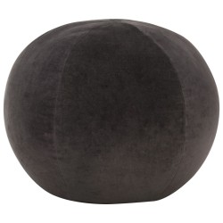 Pouf Velours de coton 50 x 35 cm Anthracite  