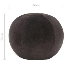 Pouf Velours de coton 50 x 35 cm Anthracite  
