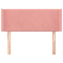 Tête de lit avec oreilles Rose 93x16x78/88 cm Velours 