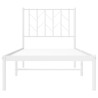 Cadre de lit métal sans matelas avec tête de lit blanc 75x190cm 