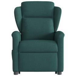 Fauteuil inclinable de massage électrique Vert foncé Tissu 