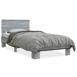 Cadre de lit sans matelas sonoma gris 100x200 cm 