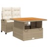 Ensemble à manger de jardin et coussins 2 pcs beige poly rotin 