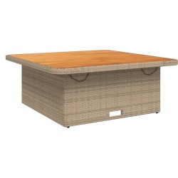 Ensemble à manger de jardin et coussins 2 pcs beige poly rotin 