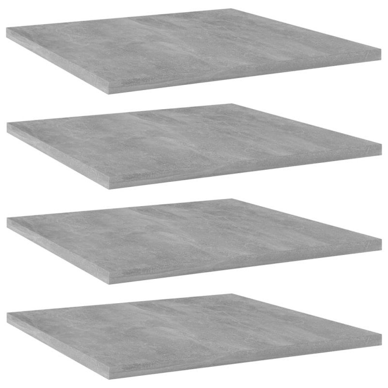 Panneaux de bibliothèque 4 pcs gris béton bois d’ingénierie Panneaux de bibliothèque 4 pcs gris béton bois d’ingénierie