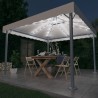 Tonnelle avec guirlande lumineuse LED 300x300cm Crème Aluminium 
