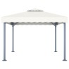 Tonnelle avec guirlande lumineuse LED 300x300cm Crème Aluminium 