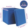 Boîtes de rangement avec couvercle 4 pcs Bleu 32x32x32 cm Tissu 