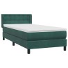 Sommier à lattes de lit et matelas vert foncé 80x220 cm velours 