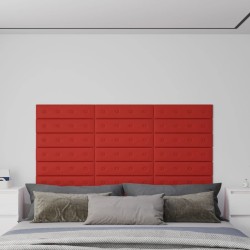 Panneaux muraux 12pcs Rouge bordeaux 60x15cm Similicuir 1,08 m² 