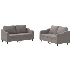 Ensemble de canapés 2 pcs avec coussins Taupe Tissu 