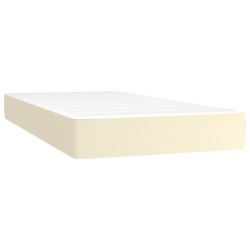 Sommier à lattes de lit avec matelas Crème 100x200cm Similicuir 