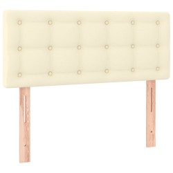 Sommier à lattes de lit avec matelas Crème 100x200cm Similicuir 