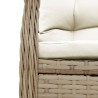 Ensemble à manger de jardin et coussins 3 pcs Beige poly rotin 