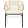 Ensemble à manger jardin coussins 5pcs marron poly rotin verre 
