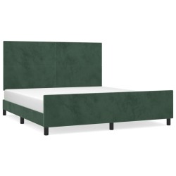 Cadre de lit sans matelas vert foncé velours 