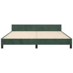 Cadre de lit sans matelas vert foncé velours 