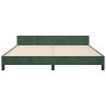 Cadre de lit sans matelas vert foncé velours 