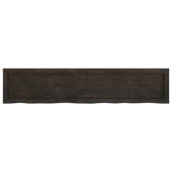 Comptoir de salle de bain marron foncé bois massif traité 