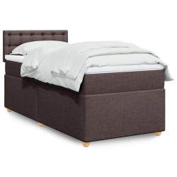 Sommier à lattes de lit avec matelas Marron foncé 100x200 cm 