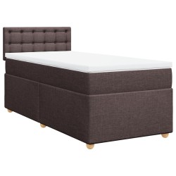 Sommier à lattes de lit avec matelas Marron foncé 100x200 cm 