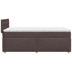 Sommier à lattes de lit avec matelas Marron foncé 100x200 cm 