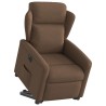Fauteuil inclinable électrique marron tissu 