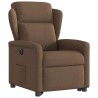 Fauteuil inclinable électrique marron tissu 