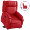 Fauteuil inclinable électrique rouge similicuir 