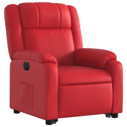 Fauteuil inclinable électrique rouge similicuir 