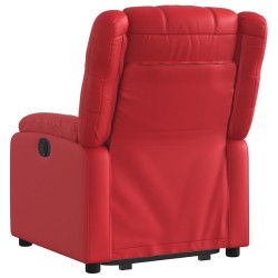 Fauteuil inclinable électrique rouge similicuir 