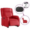 Fauteuil inclinable électrique rouge similicuir 