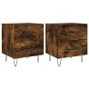 Tables de chevet 2pcs chêne fumé 40x35x47,5cm bois d’ingénierie 