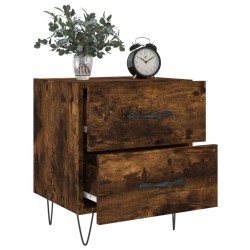 Tables de chevet 2pcs chêne fumé 40x35x47,5cm bois d’ingénierie 