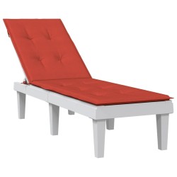 Coussin de chaise longue rouge mélangé (75+105) x 50 x 4 cm tissu 