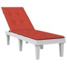 Coussin de chaise longue rouge mélangé (75+105) x 50 x 4 cm tissu 