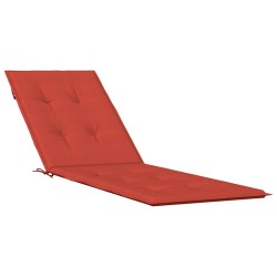 Coussin de chaise longue rouge mélangé (75+105) x 50 x 4 cm tissu 