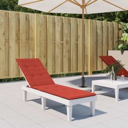 Coussin de chaise longue rouge mélangé (75+105) x 50 x 4 cm tissu 