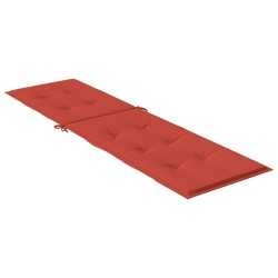 Coussin de chaise longue rouge mélangé (75+105) x 50 x 4 cm tissu 