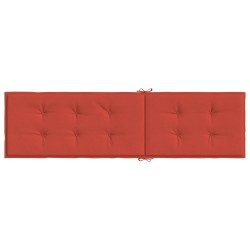 Coussin de chaise longue rouge mélangé (75+105) x 50 x 4 cm tissu 