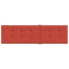 Coussin de chaise longue rouge mélangé (75+105) x 50 x 4 cm tissu 