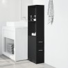 Armoire de salle de bain étroite avec roulettes noir 