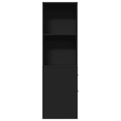Armoire de salle de bain étroite avec roulettes noir 