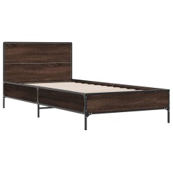 Cadre de lit sans matelas chêne marron 75x190 cm 
