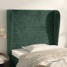 Tête de lit avec oreilles Vert foncé 93x23x118/128 cm Velours 